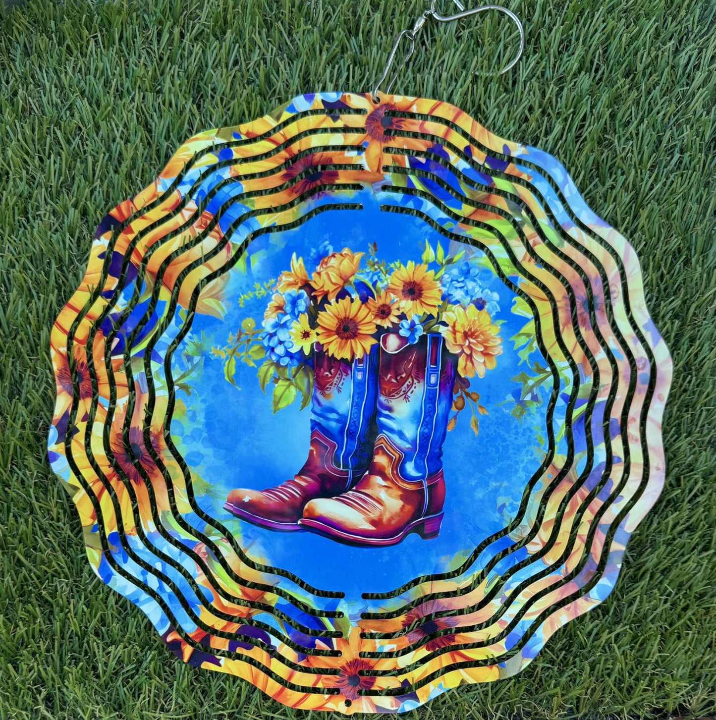 Boots & Flowers Wind Spinner