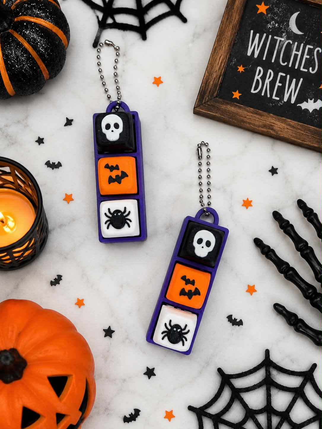 Halloween Keyboard Fidget Clicker Keychains