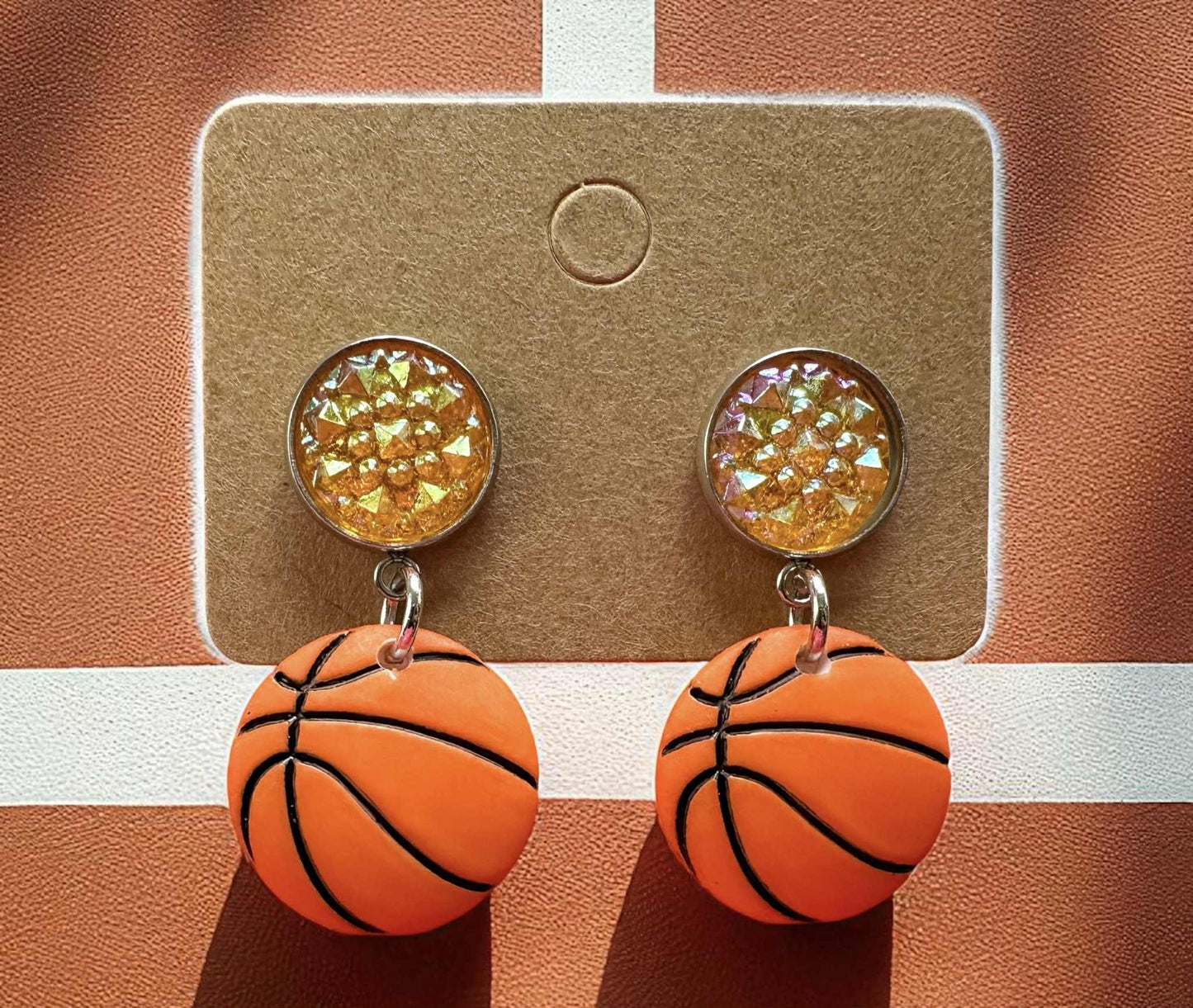 Basketball Druzy Dangles