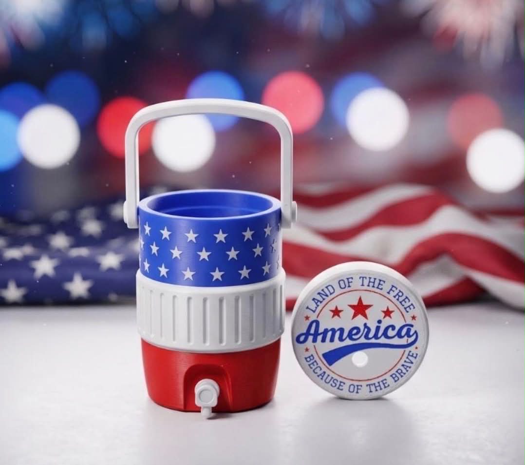 Patriotic 3D Printed 12 oz Can Cooler Koozie
