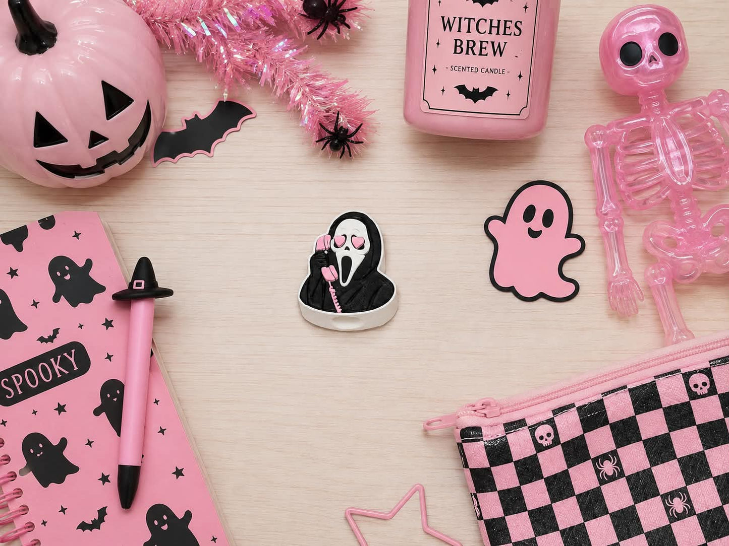 Ghost Face On The Phone Straw Topper