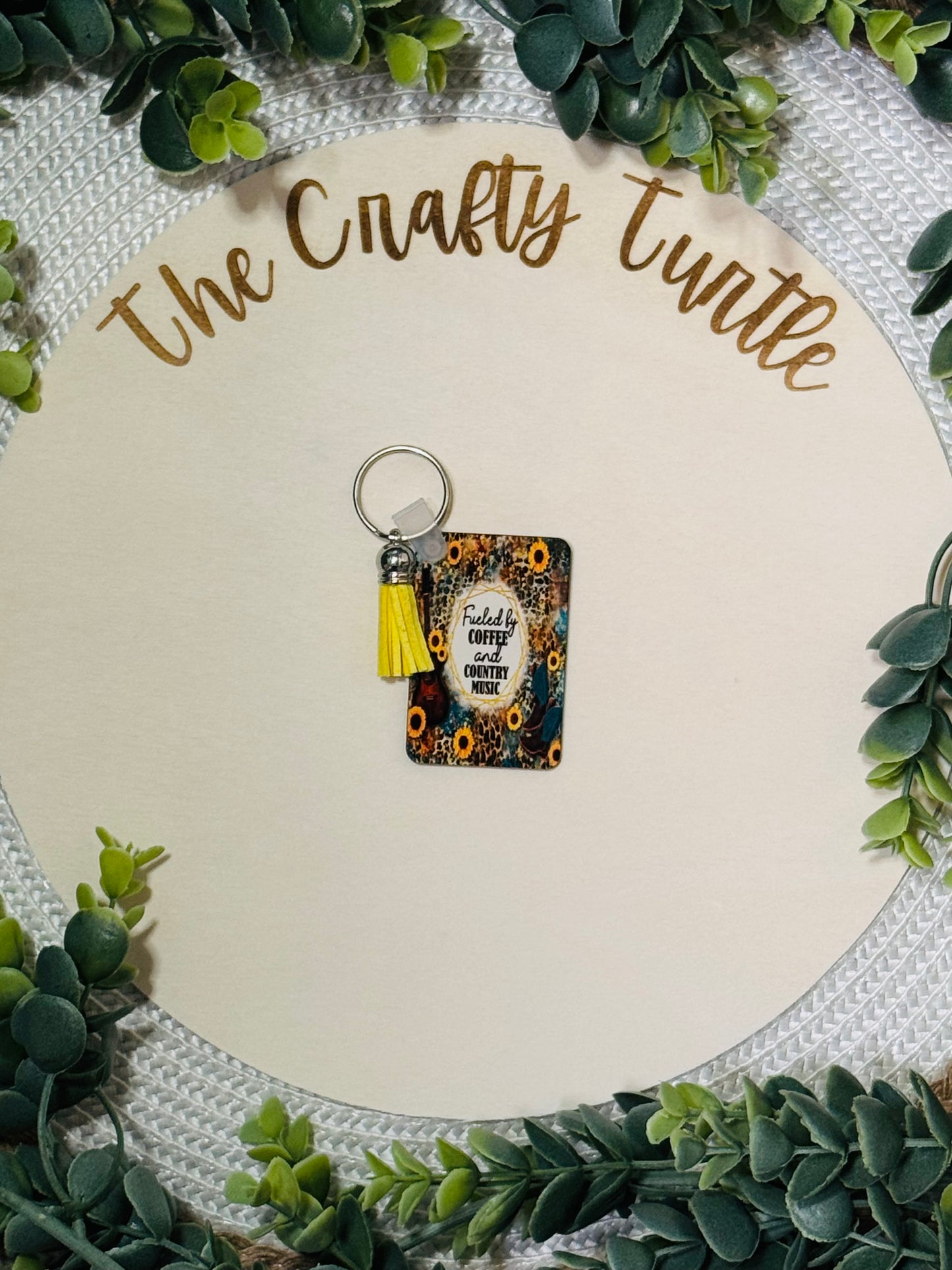 Country Music & Coffee Keychain