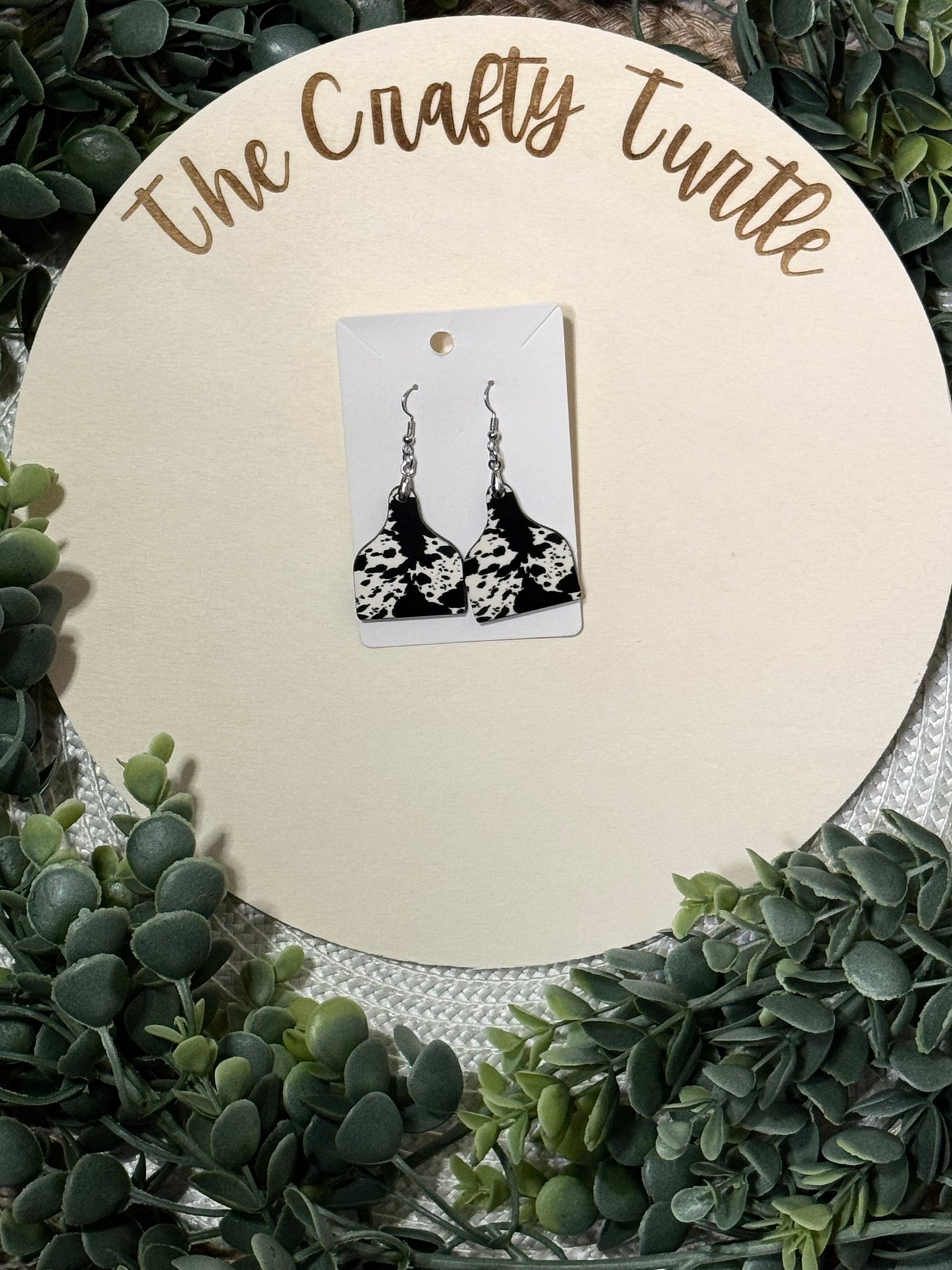 Cow Tag Earrings