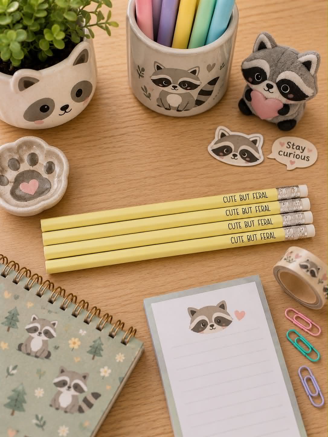 Cute But Feral Set-Standard Sized Pencils