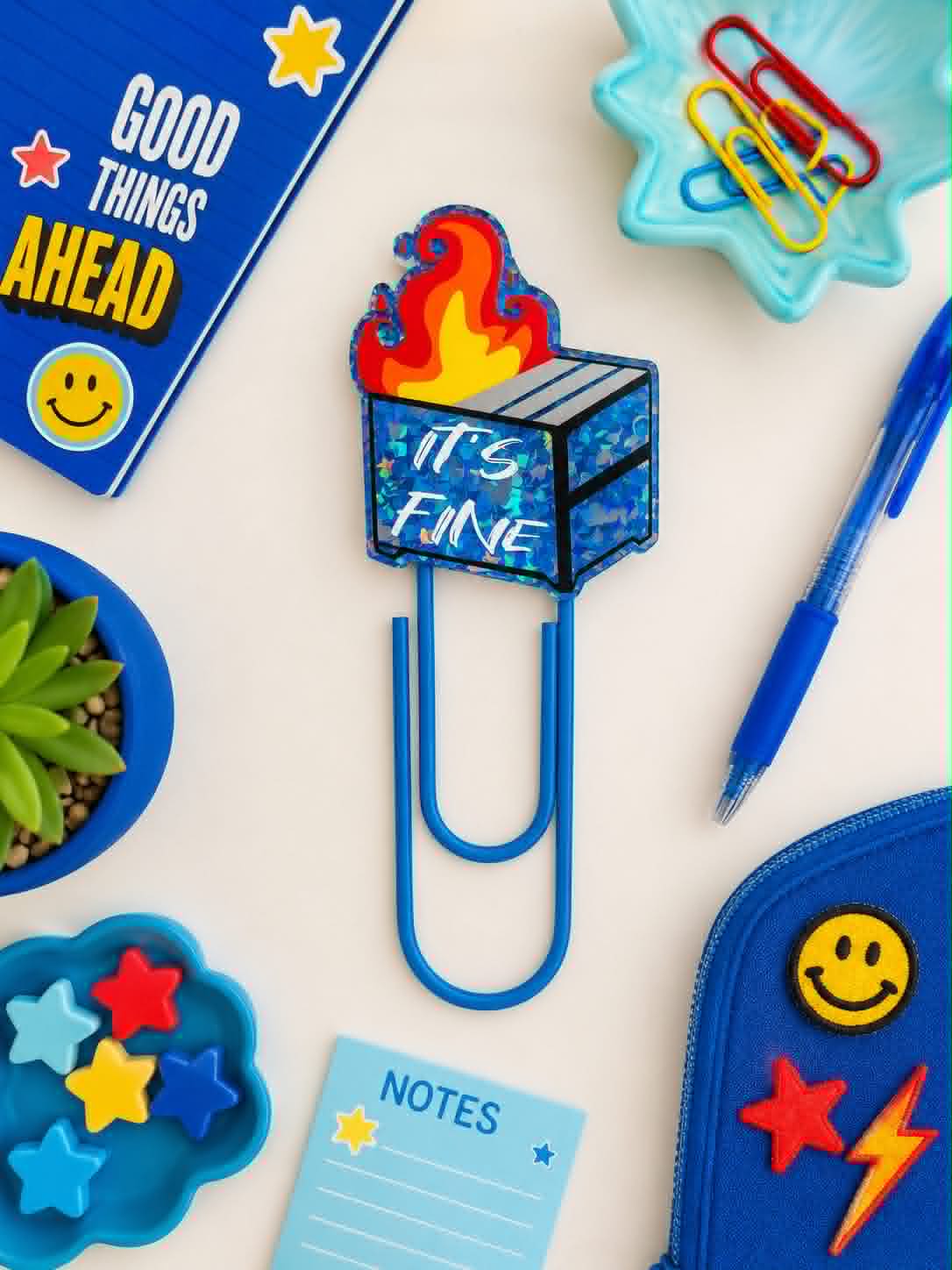 It's Fine Jumbo Paperclip/Bookmark