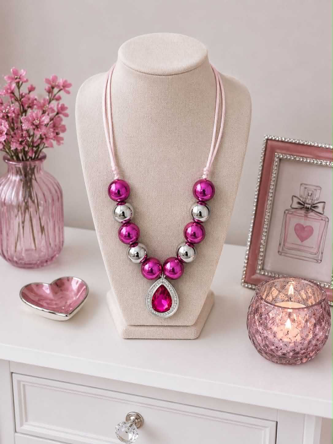 Large Gem Bubblegum Necklace