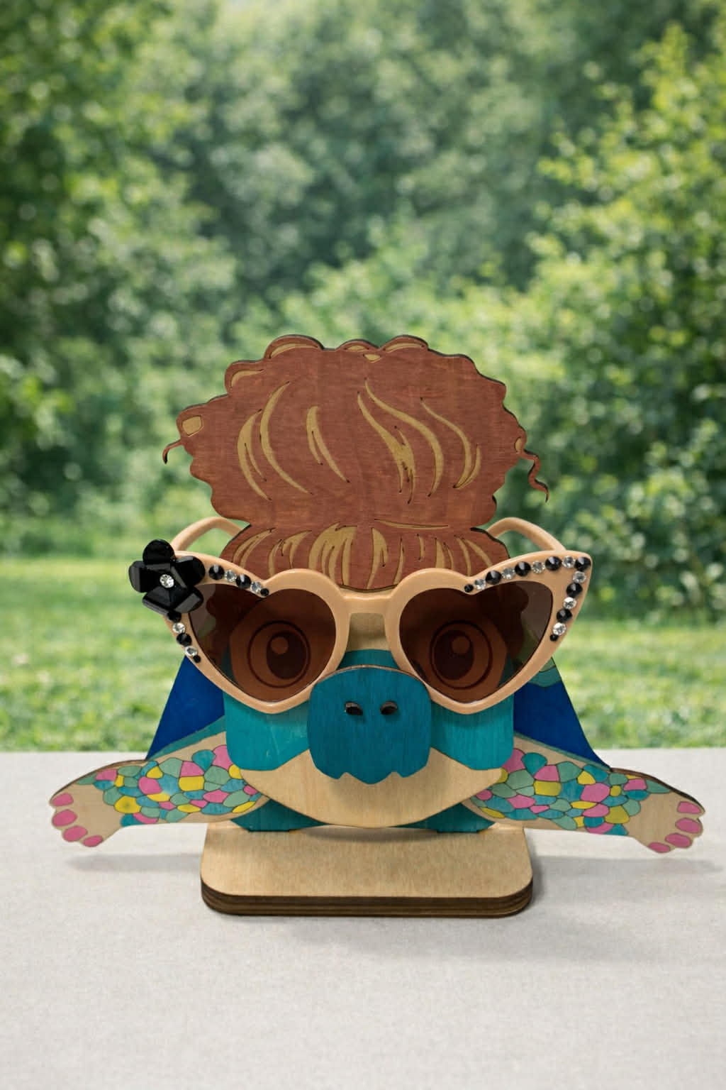Black Flower Heart Sunnies