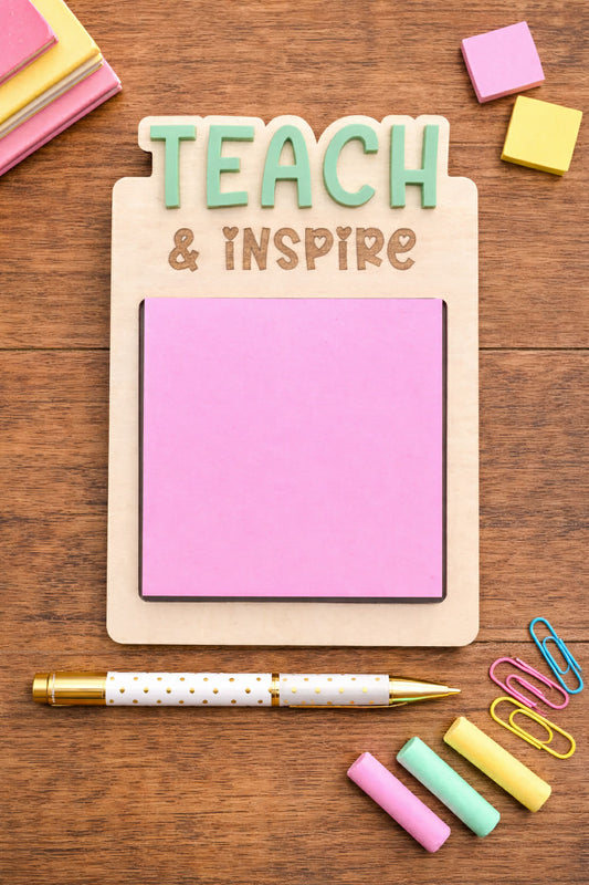 "Teach" Sticky Notepad Holder