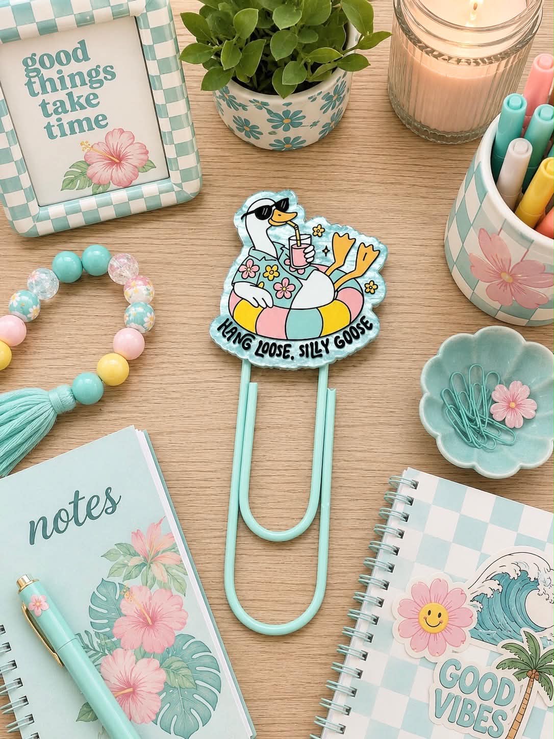 Hang Loose Silly Goose Jumbo Paperclip/Bookmark