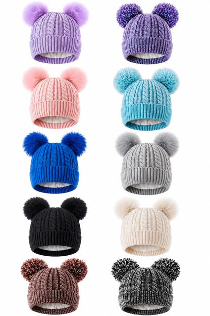 Name Engraved Leather Patch Beanie-Girls 3-8 Years Old
