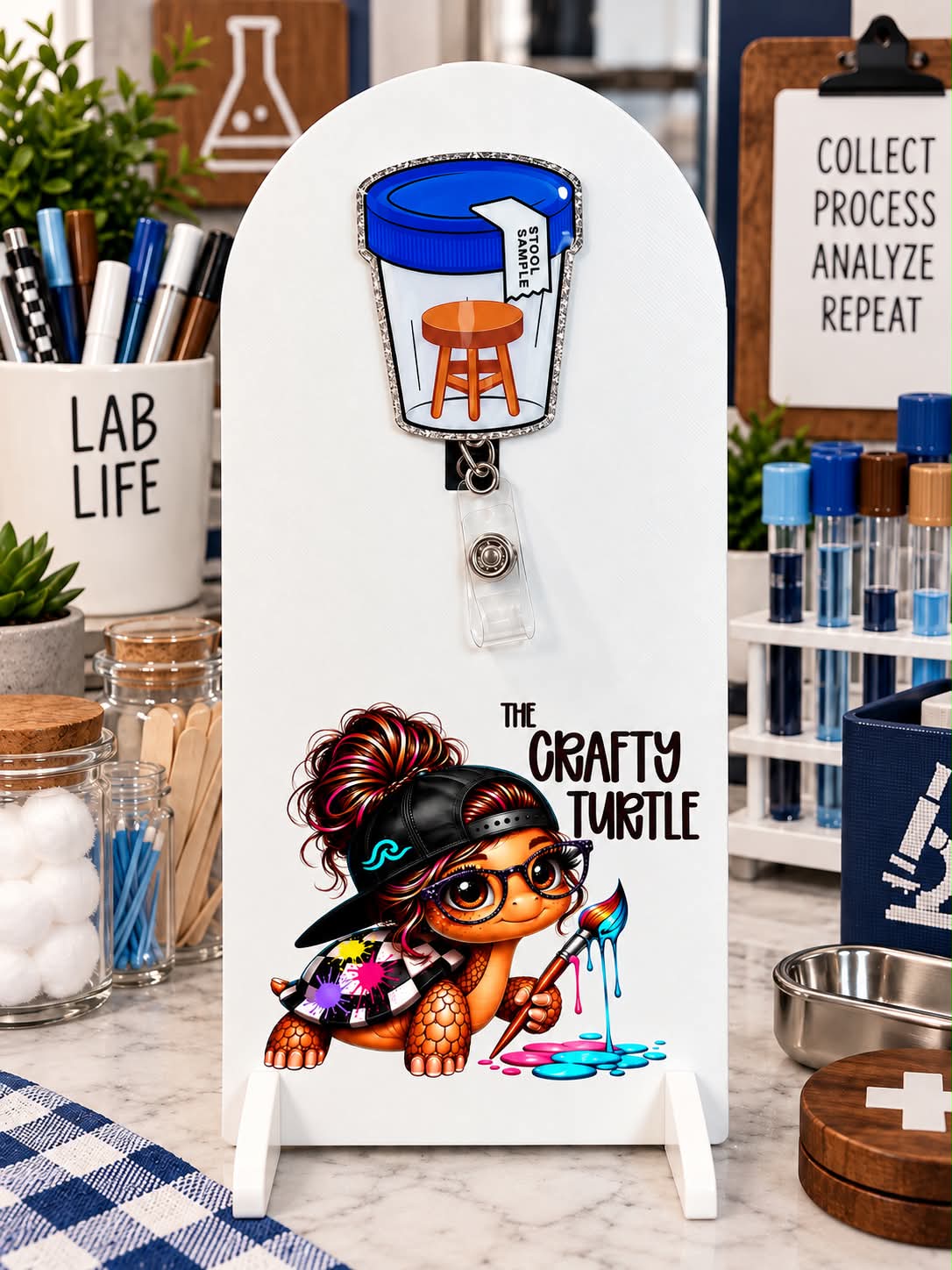 Stool Sample Badge Reel
