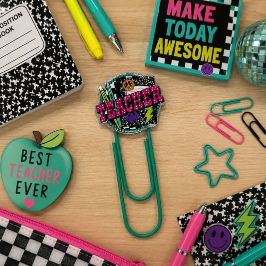 Neon Teacher Jumbo Paperclip/Bookmark