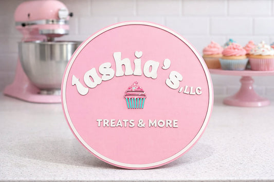 Round Small Business Sign