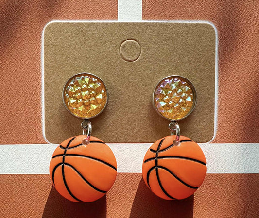 Basketball Druzy Dangles