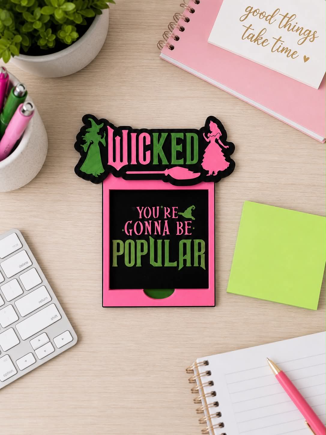Good Witch, Bad Witch Sticky Note Holder