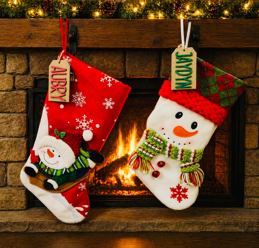 Wooden Christmas Stocking Tags