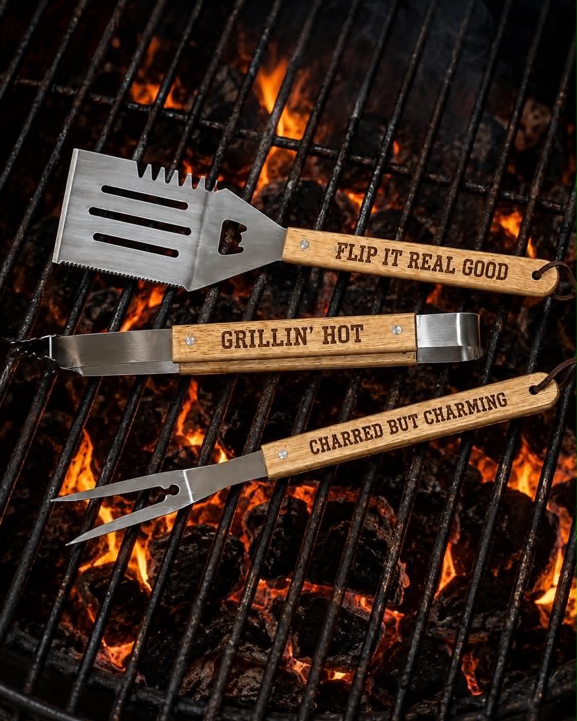 Engraved Grilling Utensils Set