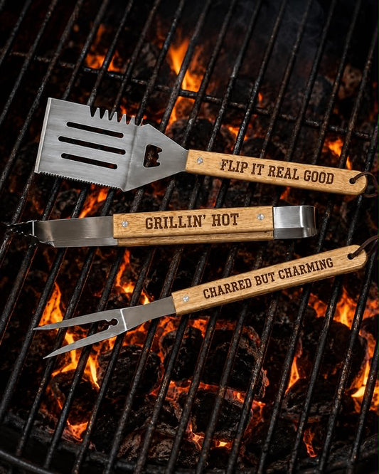 Engraved Grilling Utensils Set