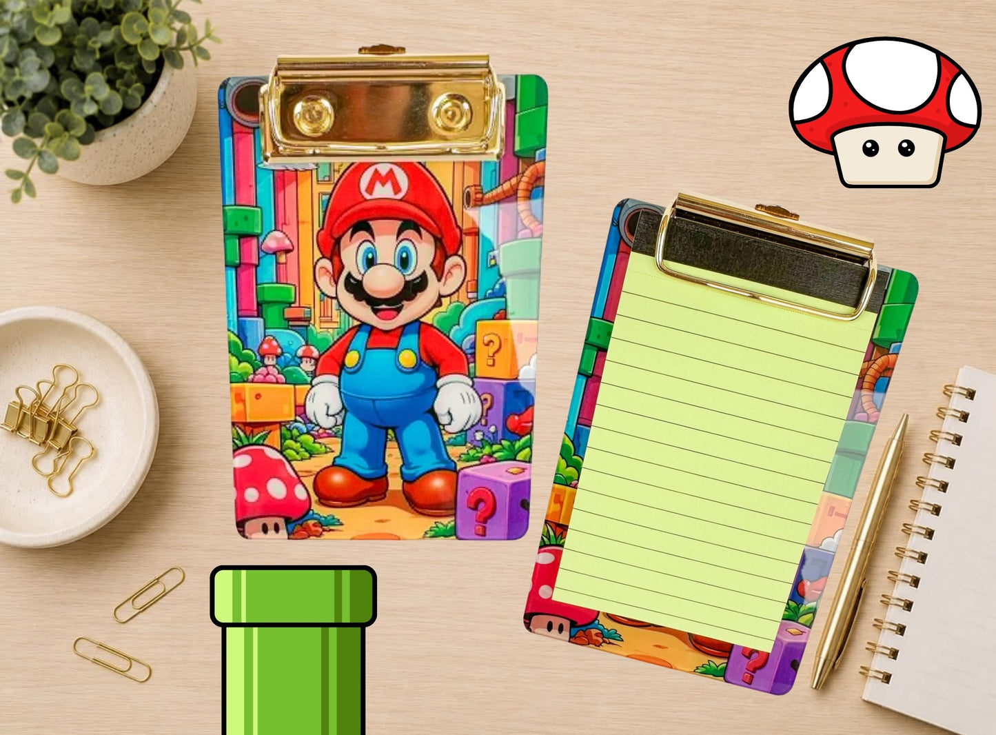 Mario Kart-Acrylic Clipboard with Notepad