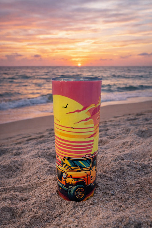 Sunset Jeep Tumbler