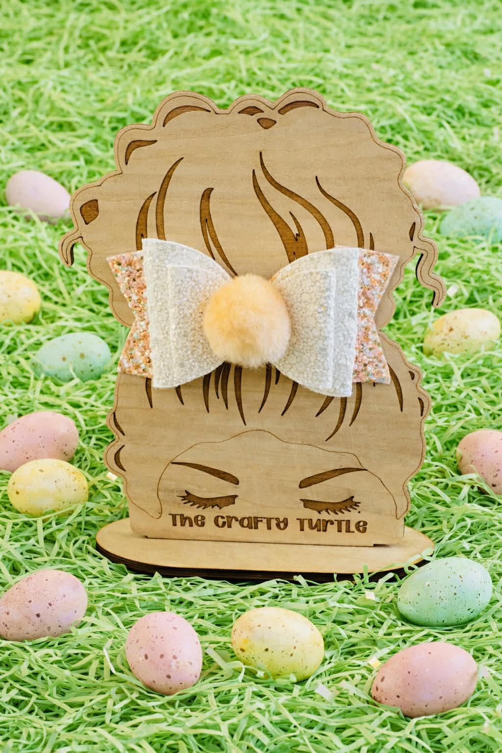Orange Sherbert Bunny Puff Tail Bow