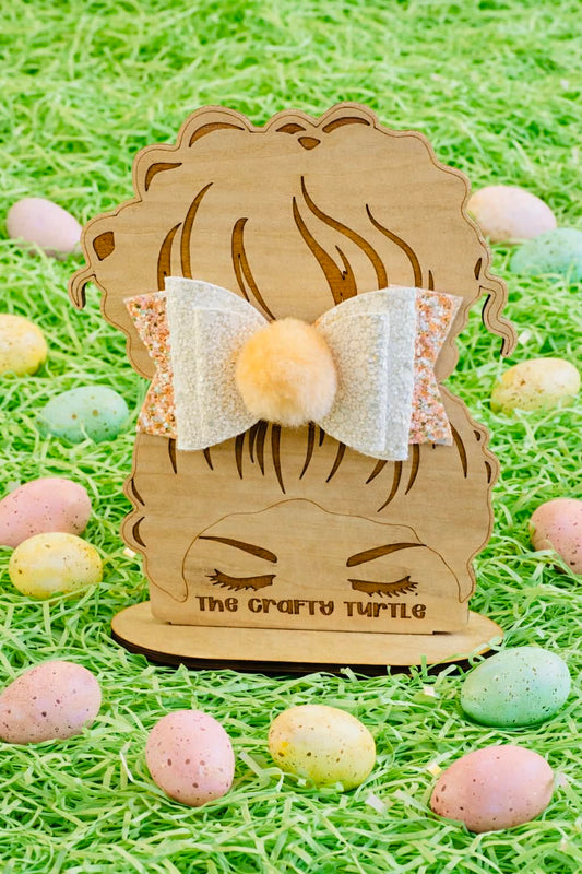 Orange Sherbert Bunny Puff Tail Bow