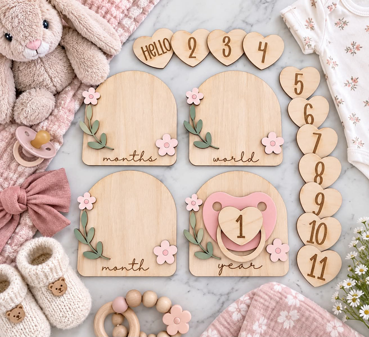 Floral Monthly Milestones Set