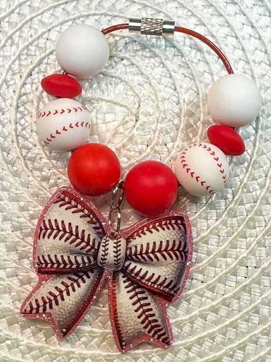 Baseball Bow Cup Charm
