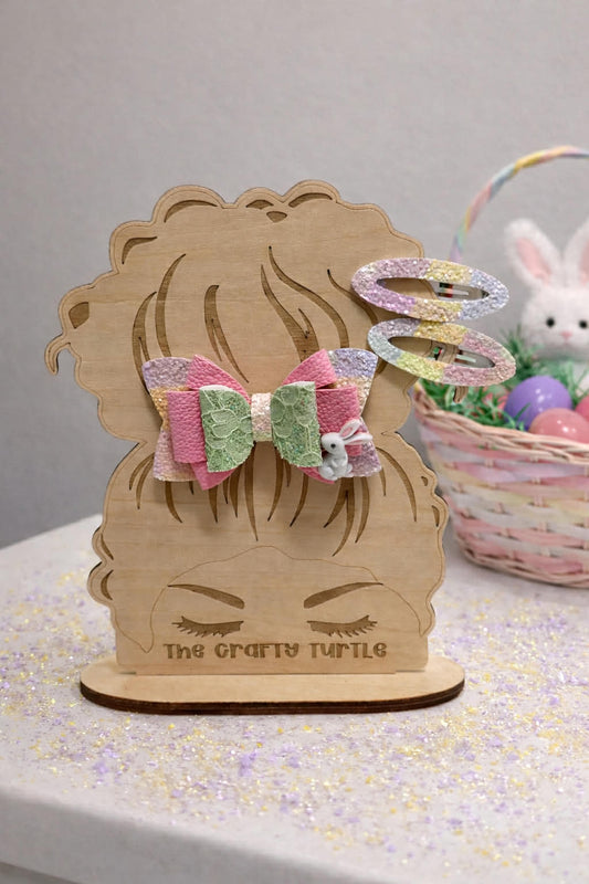 Pastel Rabbit Bow & Snap Clips Set