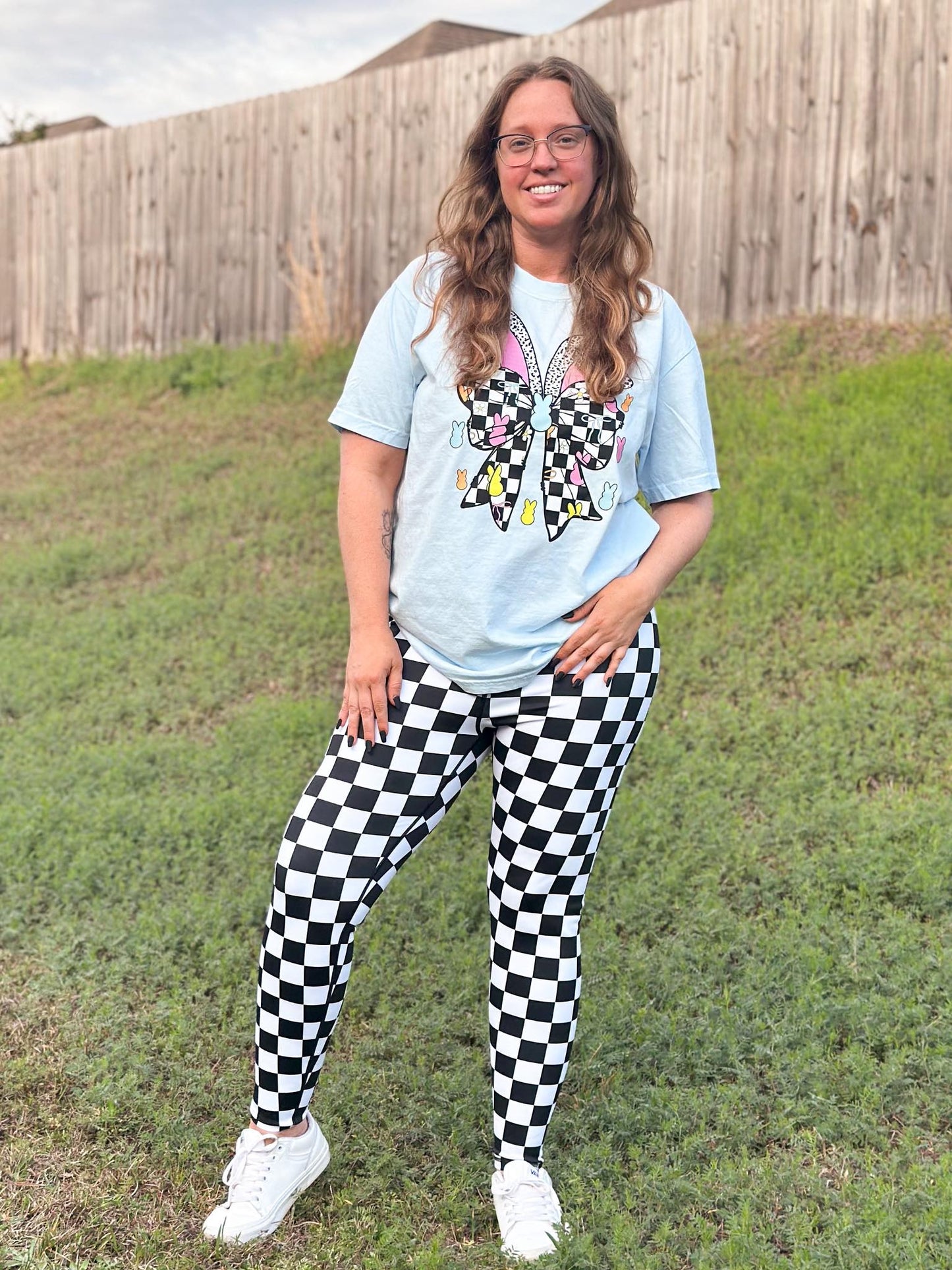 Checkered Bunny Easter Shirt