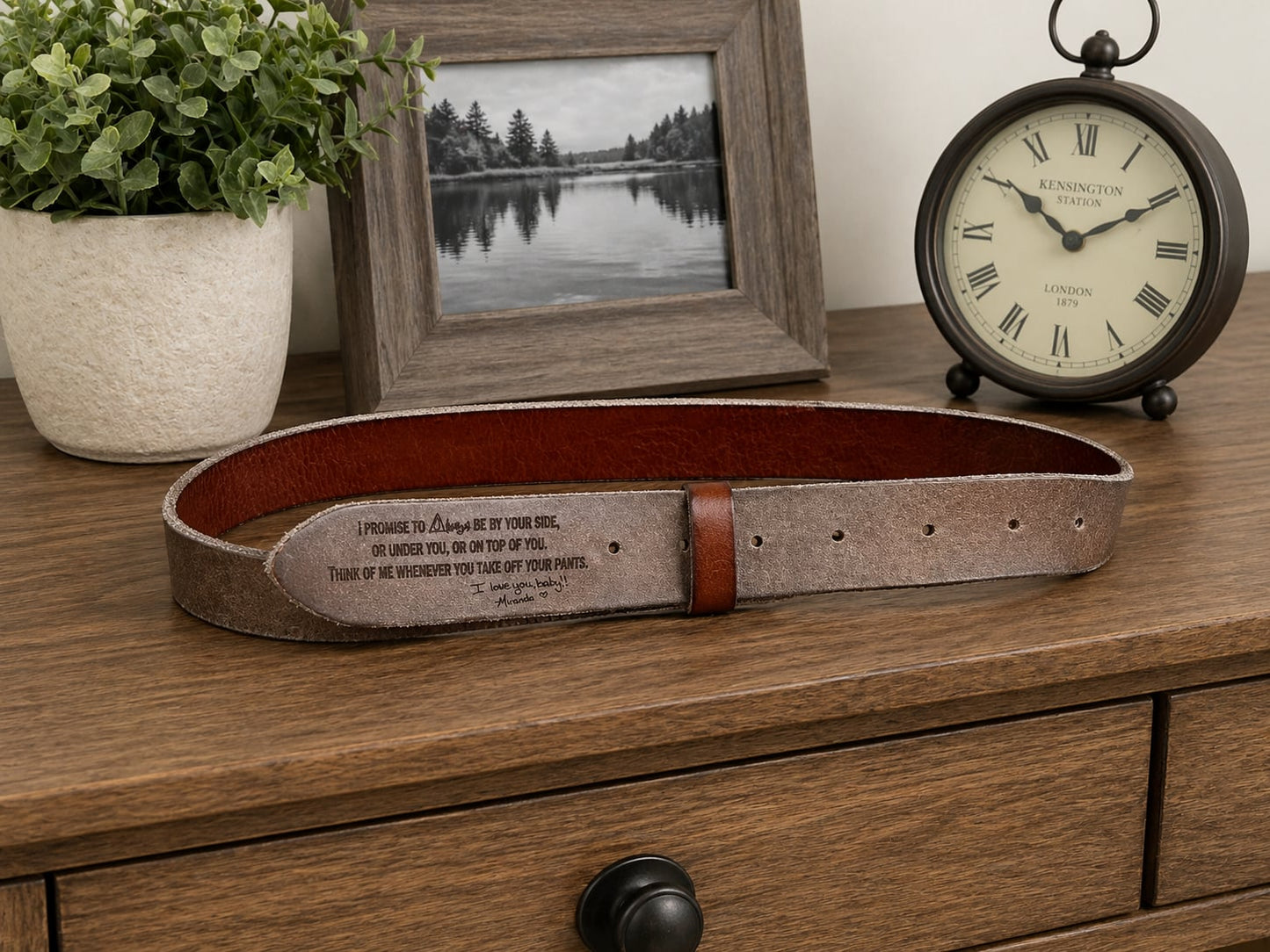 Custom Engraved Men’s Leather Belt