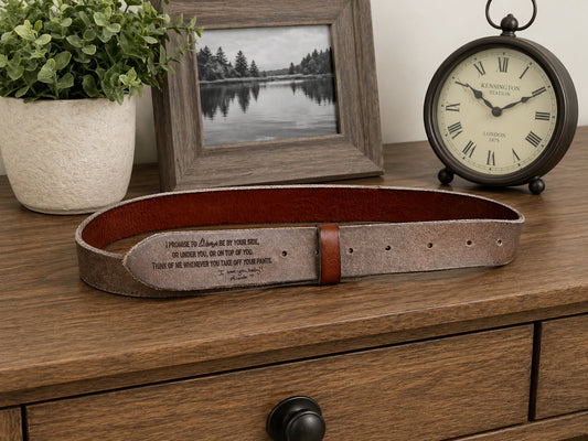 Custom Engraved Men’s Leather Belt