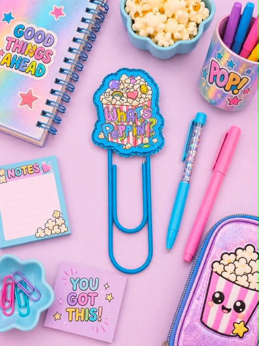 What's Poppin Jumbo Paperclip/Bookmark