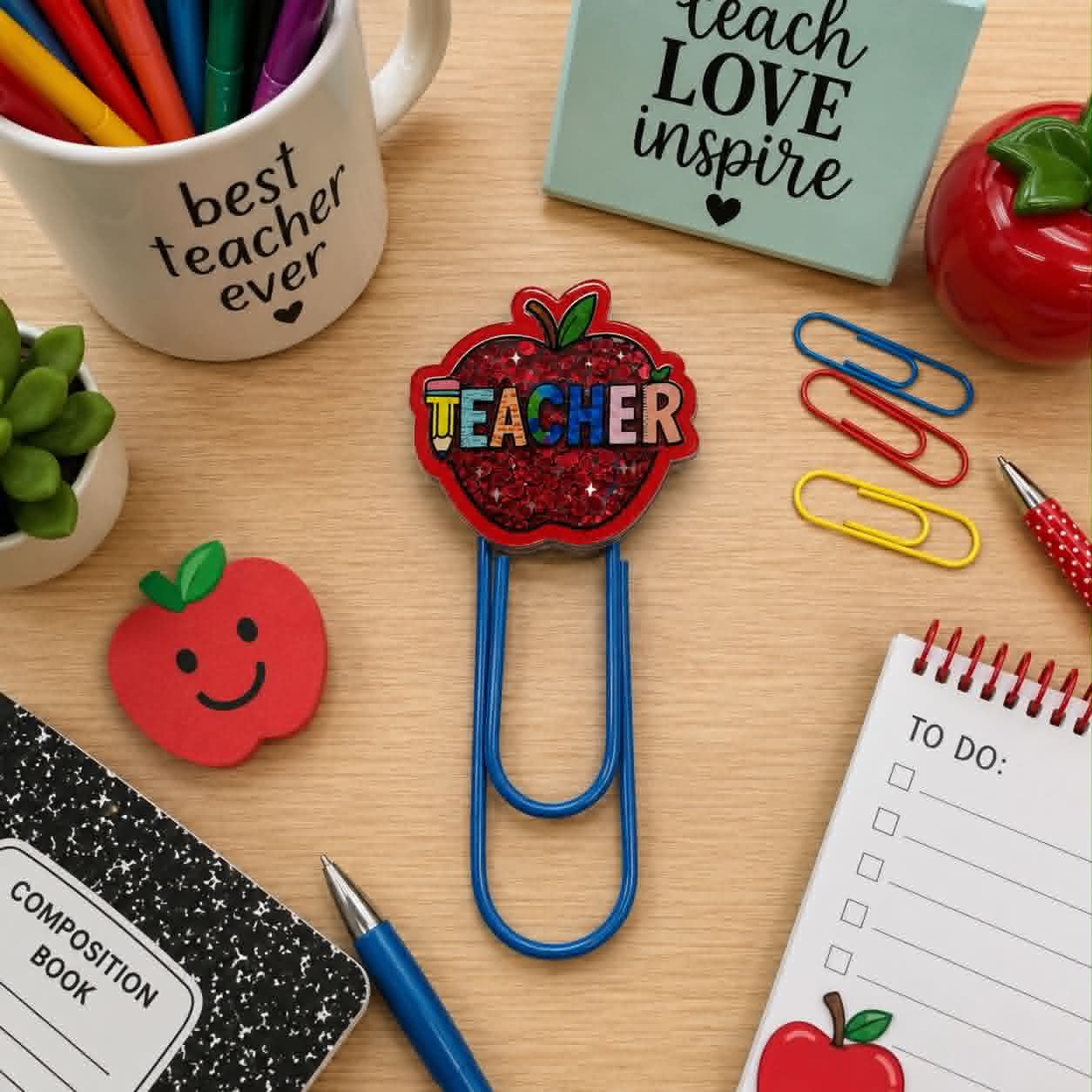 Apple Teacher Jumbo Paperclip/Bookmark