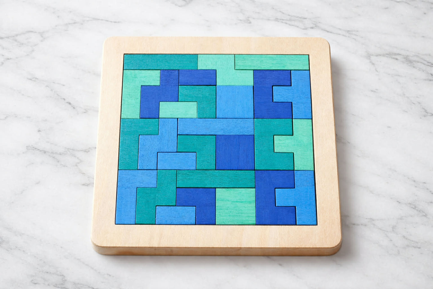Wooden Tetris Puzzle Board