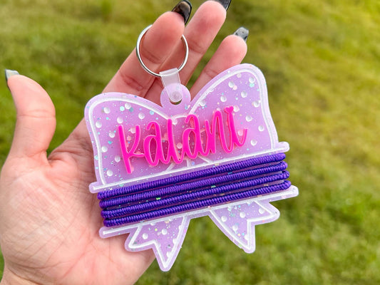 Bow Design Hair Tie Holder Keychain
