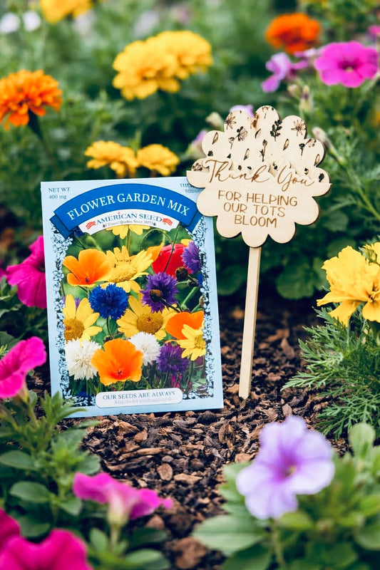 "Thank You..."-Wooden Plant Stake+Flower Garden Packet