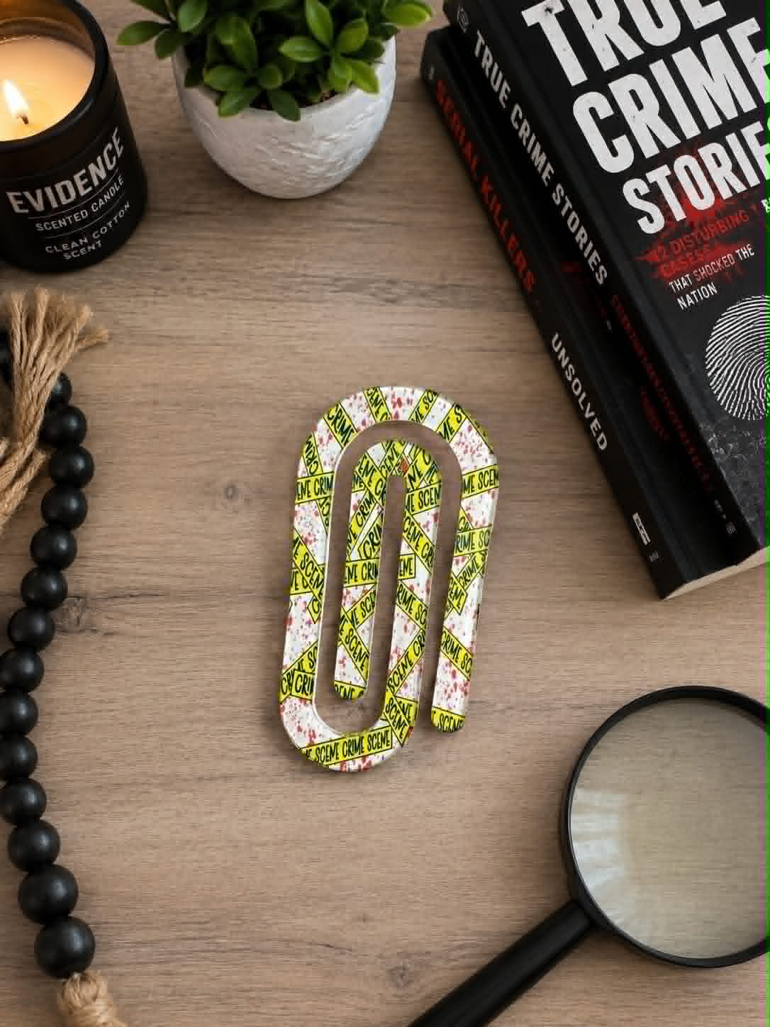 Caution Tape Jumbo Paperclip