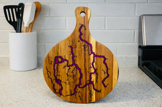 Cutting Board Fractal Board-Purple Resin Filled