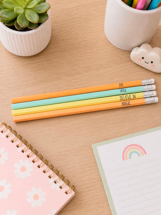 Do You Believe In Magic Engraved Pencil Set-Standard Sized Pencils