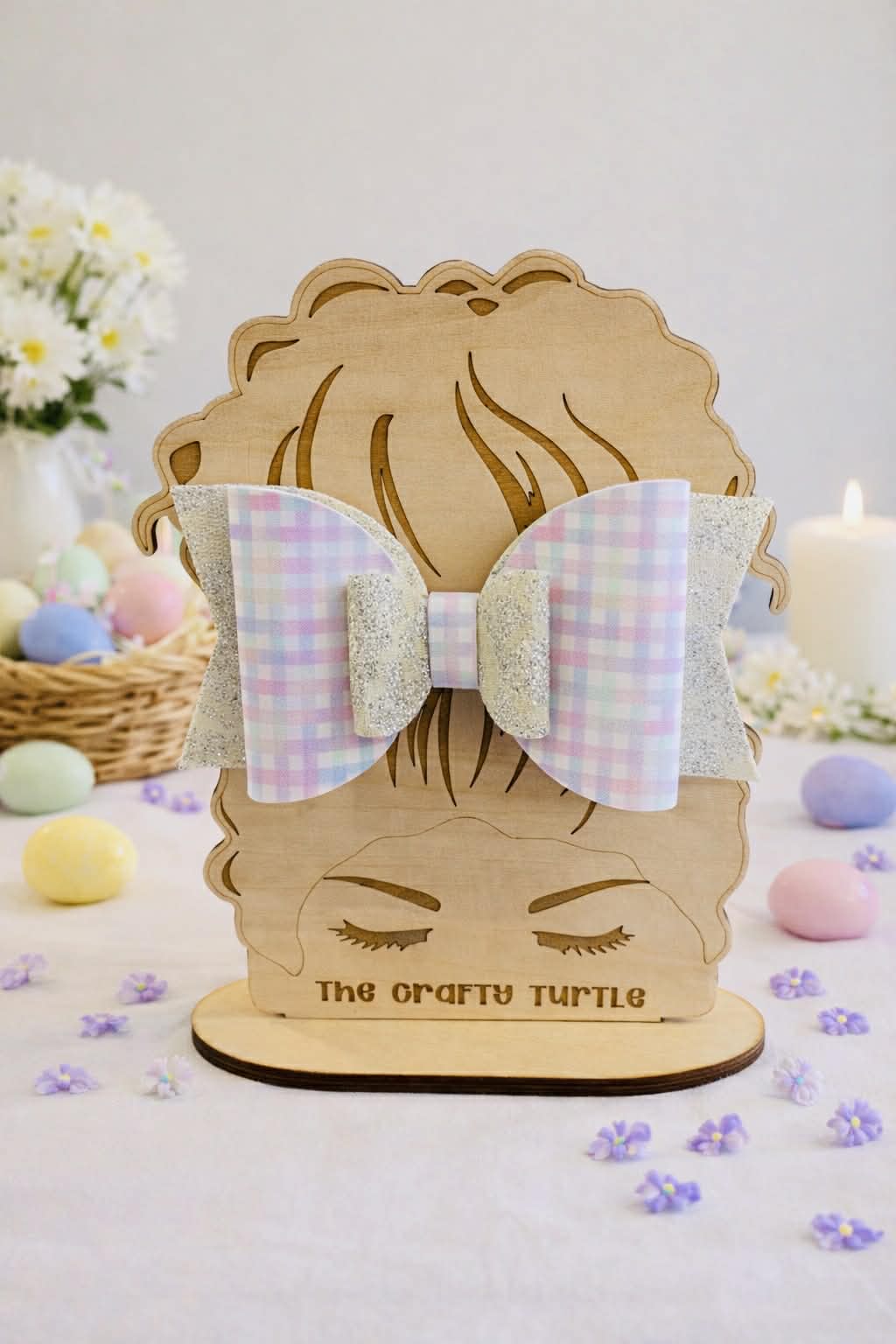 Gingham Pastel Shimmer Bow