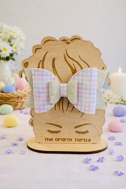 Gingham Pastel Shimmer Bow