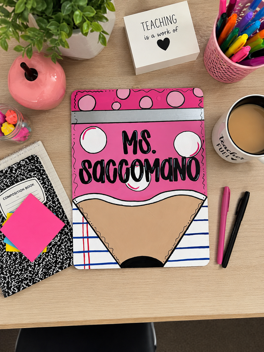 Hand-Painted Wooden Clipboard – Custom Design