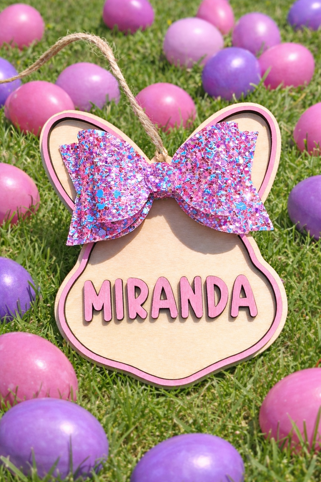 Girl Bow Bunny Tag-Customized