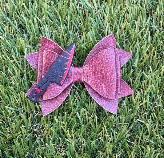Burgandy Halloween Bow