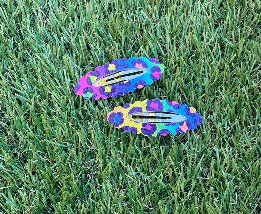 Rainbow Cheetah Snapclips