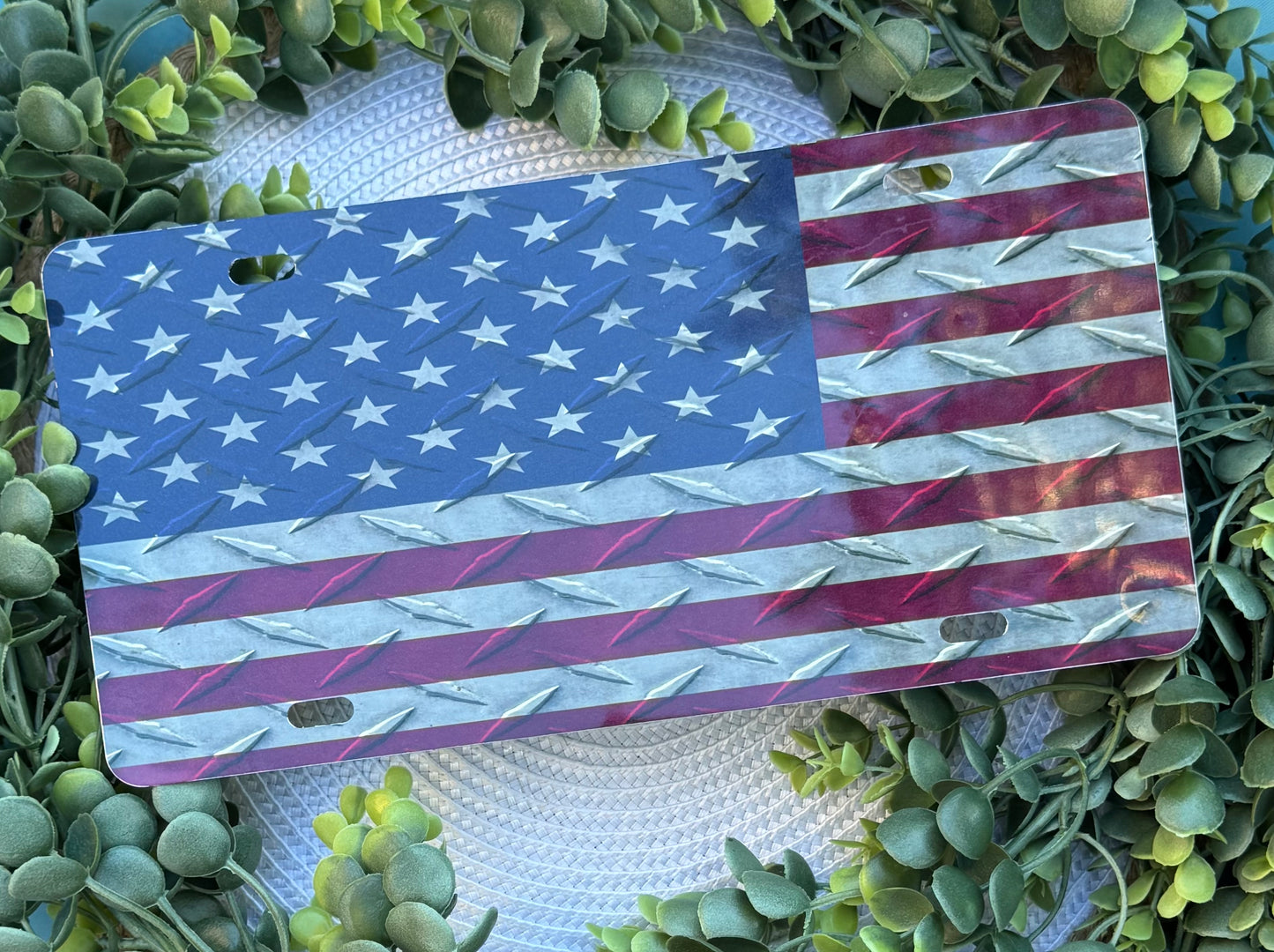 American Flag License Plate