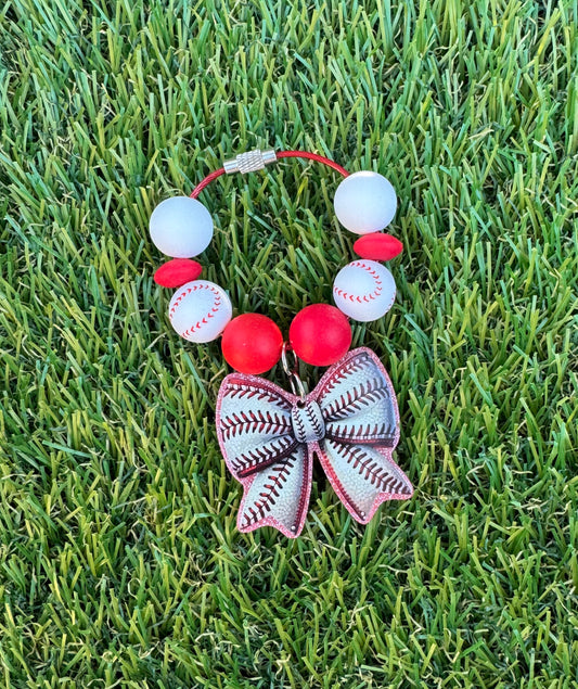 Baseball Bow Cup Charm