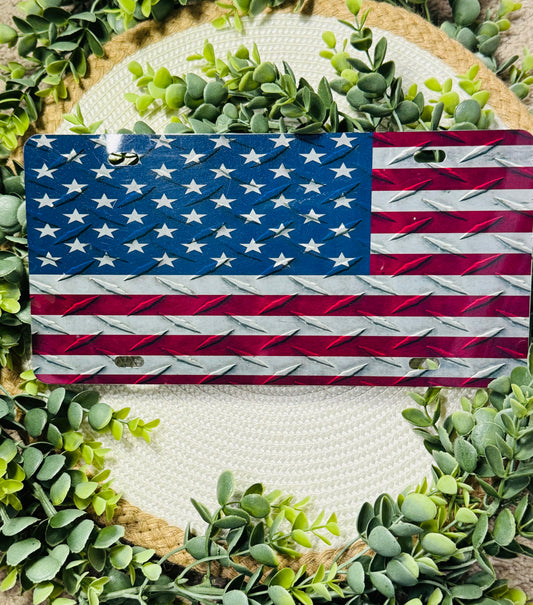 American Flag License Plate