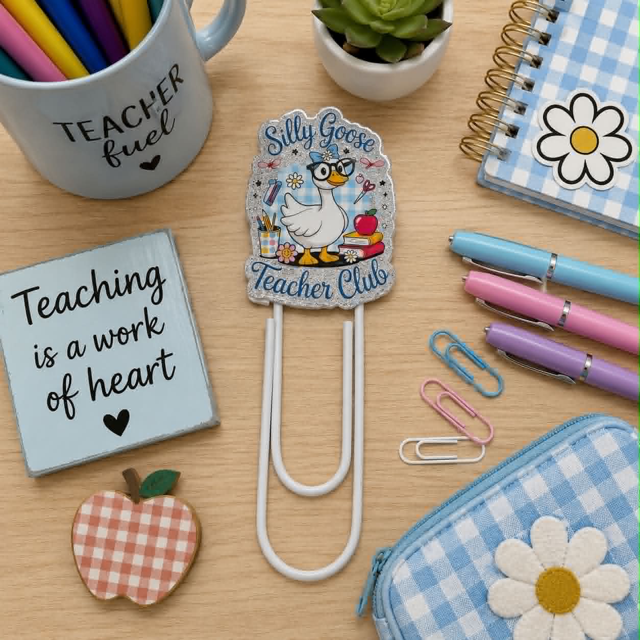 Silly Goose Teacher Club Jumbo Paperclip/Bookmark